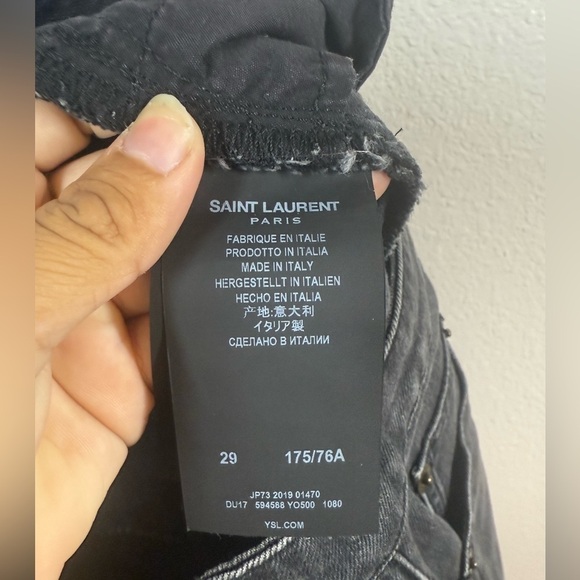 Saint Laurent Black Skinny Jeans d05 w/sk-mw Size 29 - Picture 10 of 11